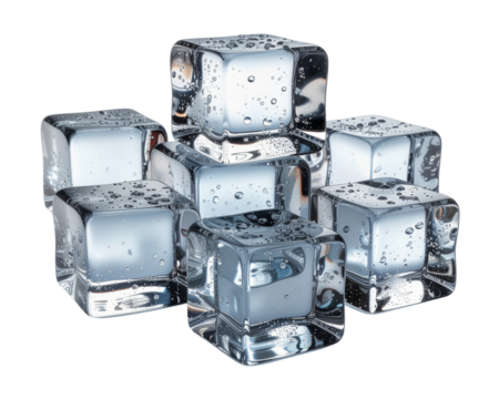 Ice cubes on white transparent background clipping PNG cube - Powered by Adobe