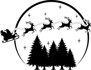 santa claus silhouette. christmas vector