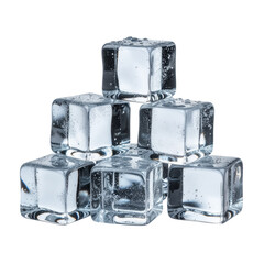 Ice cubes on white transparent background clipping PNG cube