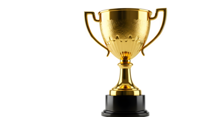 Gold Textured Trophy Shines against Black. Perfect for award presentations, event graphics, and competition posters.