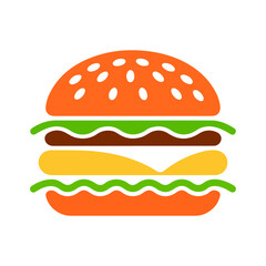 Hamburger isolated on white background