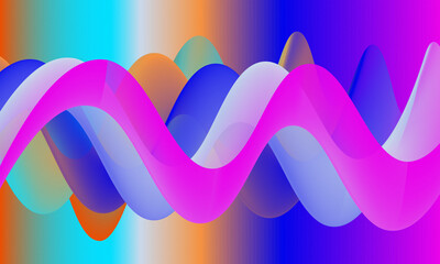 Vibrant abstract flowing wavy lines gradient background design