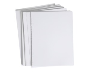 White torn paper texture blank page copy space image PNG on a transparent background vertical