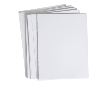 White torn paper texture blank page copy space image PNG on a transparent background vertical