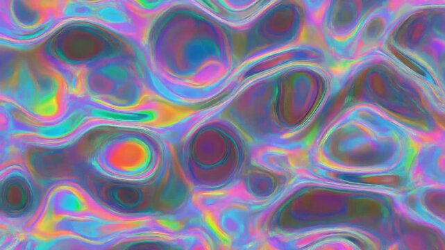 Abstract holographic liquid surface shimmering