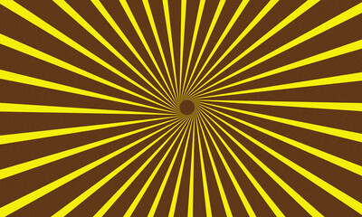 Abstract brown and yellow swirling radial sunburst background