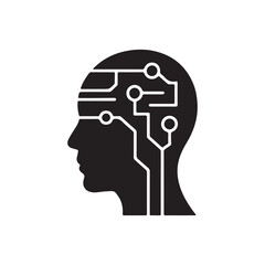 Artificial Intelligence and Mind Circuitry Icon
