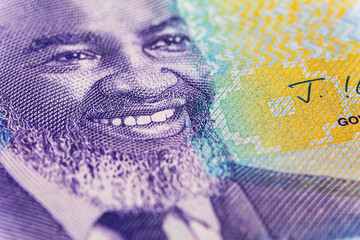 Namibian 10 dollars 2025 with a portrait of Dr. Sam Nujoma. New Namibian money.