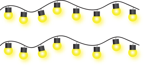 Two Strands of Glowing Yellow Festival String Lights