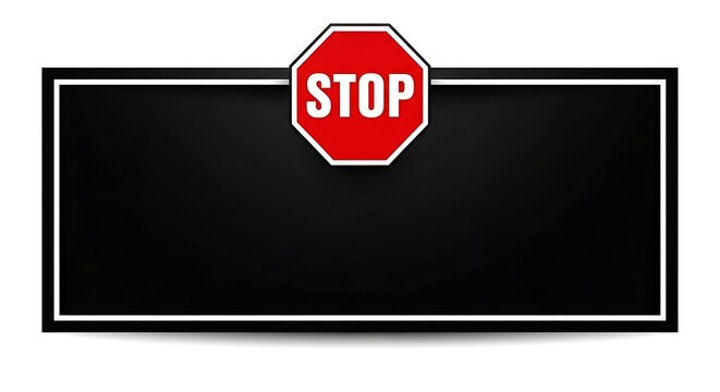 Blackboard with Stop Sign - A Visual Metaphor for Halting Progress.