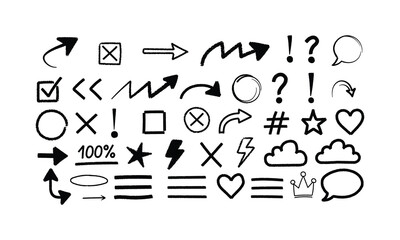 Hand drawn doodle elements collection vector illustration