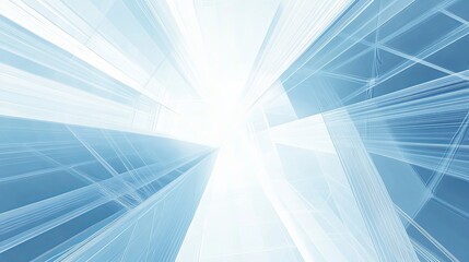 Modern architectural design with blue and white hues, creating a sense of innovation and progress, perfect for business and technology projects