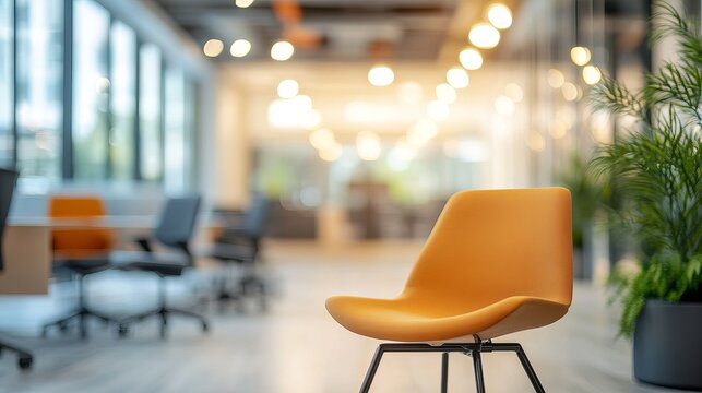 Stylish modern office space ready for business with bright lighting and comfortable chair, perfect for team collaboration and creative thinking