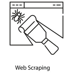 Web Scraping. Vector Icon Design