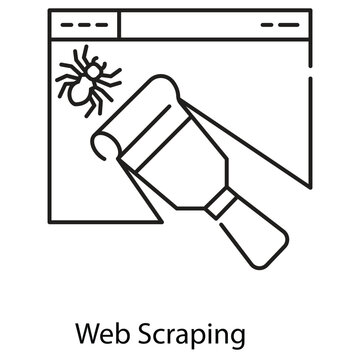Web Scraping. Vector Icon Design