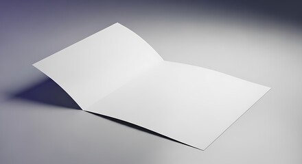 Blank folded paper or greeting card mockup, ready for custom design or personal message, presented on a subtle grey background