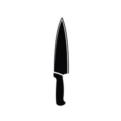 Black silhouette icon of a chef knife