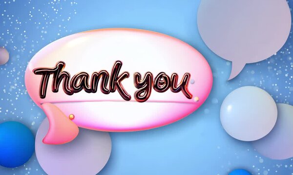 Pastel Bubble Thank You Animation with Soft Shapes and Light Background