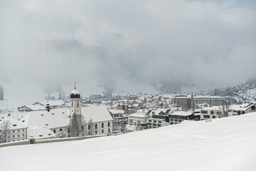 Der erste Schnee in Engelberg, Obwalden im November