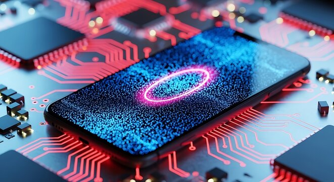 Modern smartphone charging wirelessly showcasing technological advancement and digital connectivity