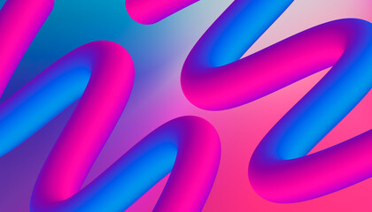 Vibrant Neon 3D Abstract Tube Pattern Background