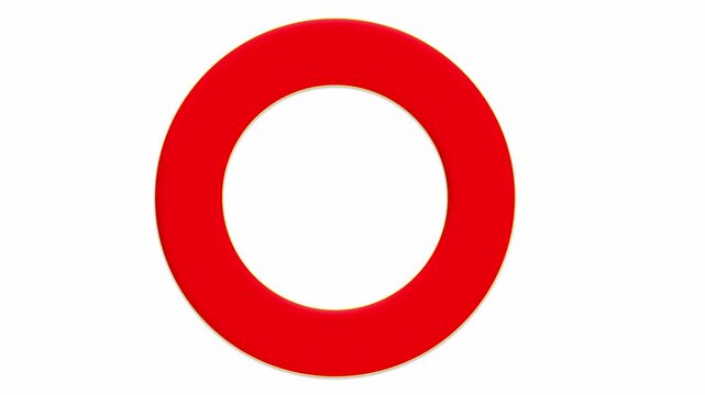3d red full circle rotating