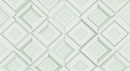 Subtle geometric pattern of light green and white diamonds