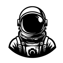 balck and white vector silhouette of astraunet on white background