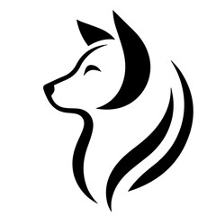 Obraz premium balck and white vector silhouette of dog on white background