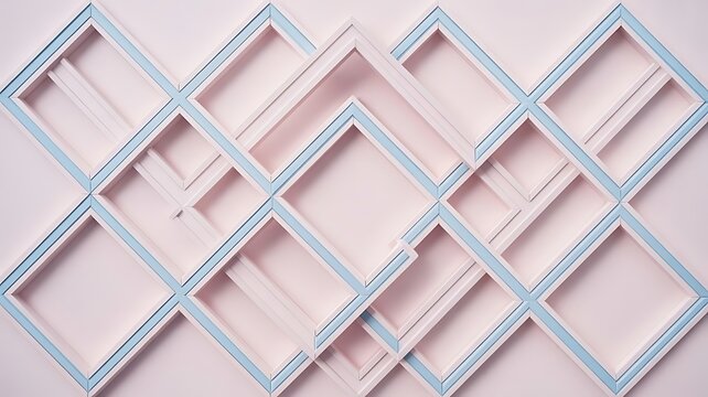 Geometric diamond pattern with pastel pink background and light blue accents - Powered by Adobe