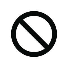 Black crossed circle on white background representing forbidden, restricted, or prohibited symbol