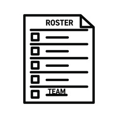 Team roster isolated on for soccer team member management
