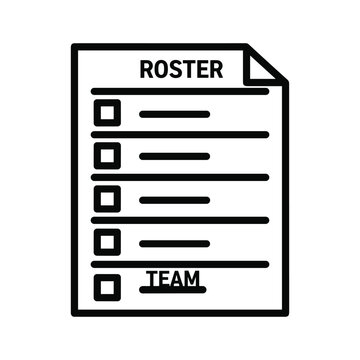 Team roster isolated on for soccer team member management