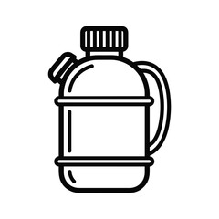 Two crossed kayak or canoe paddles icon in black outline, isolated on