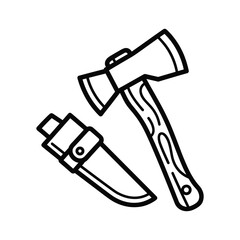 Simple black and white line icon of an oldfashioned hand water pump dispensing water into a small container isolated on