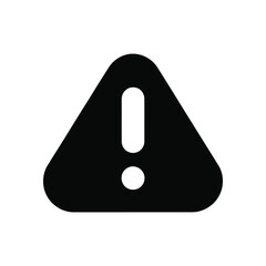 Black triangle exclamation mark icon isolated on a white background for web