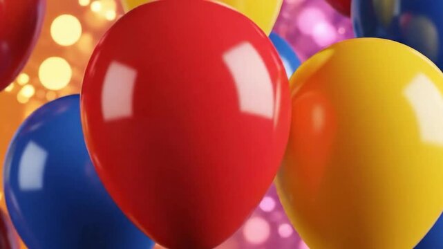 Celebratory Balloons Floating in Vibrant Colors