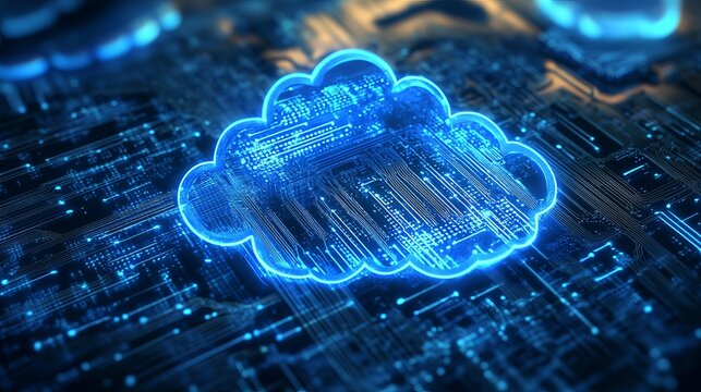 Secure cloud computing network connecting global data in a sleek tech design that showcases innovation and connectivity for modern business solutions - Powered by Adobe