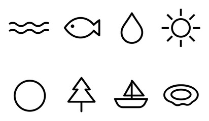 Minimalist Lake Icon Set