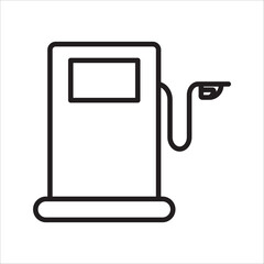 Gasoline pump or fuel dispenser with nozzle and digital display screen, representing the business concepts of transportation, energy, vehicle refueling, and gas stations. 