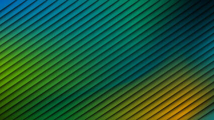 Abstract diagonal lines background with gradient colors of green blue and yellow