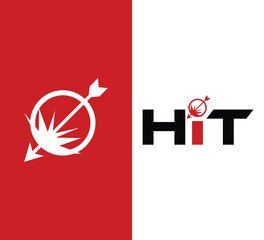 Dynamic logo design features arrow hitting target, perfect for sports, marketing, or achievement related concepts, modern red and white branding element