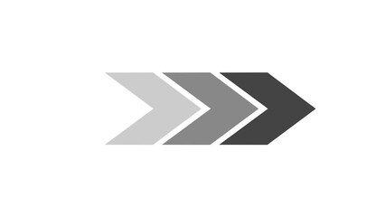 Four chevron arrows pointing right progress bar infographic element gradient shades white background
