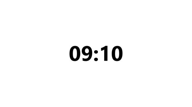 Digital clock display showing 09 30 time on white background clear minimalist design nine thirty