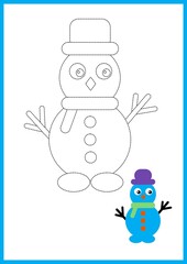 Connect The Dots Reveals Wonderful Winter Snowman
A work sheet for children. 
