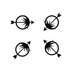 Striking archery target symbols with arrows for modern brand identity and logo design, perfect for business and sports concepts that need a bold edge