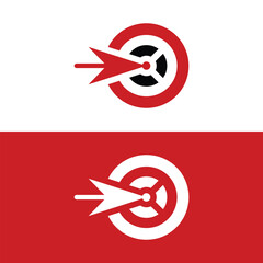 Dynamic target arrow illustration symbolizing precision, focus, and achievement in business strategy on contrasting red and white backgrounds for impact
