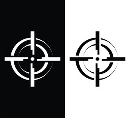 Striking black and white target design with crosshairs for precision marketing, perfect for strategic planning, competitive analysis, or focused campaigns
