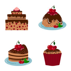 Birthday Cake Vector & Icon Pack | Party Desserts, Candle Cakes, Cupcakes, Pastry Graphics & Celebration Elements