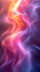 Obraz premium Abstract background with smooth flowing gradient waves in colors of pink, orange, and blue